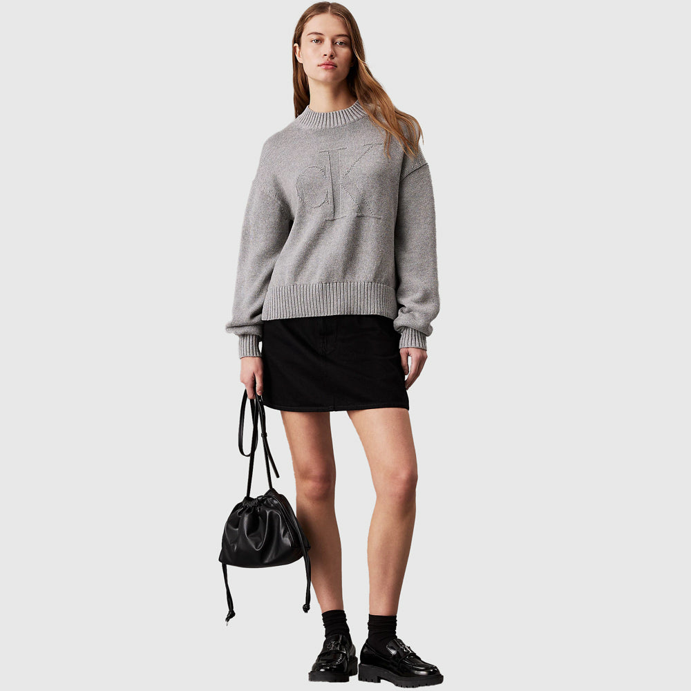 Ck Intarsia Sweater - Grey Heather