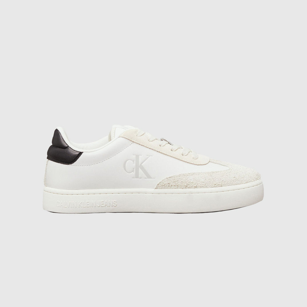 Calvin Klein Classic Leather Laceup Sneaker - White Multi |ThirdBaseUrban