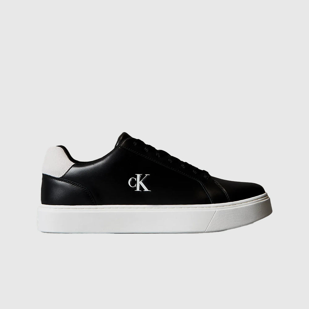 Leather Signature Sneaker - Black & White