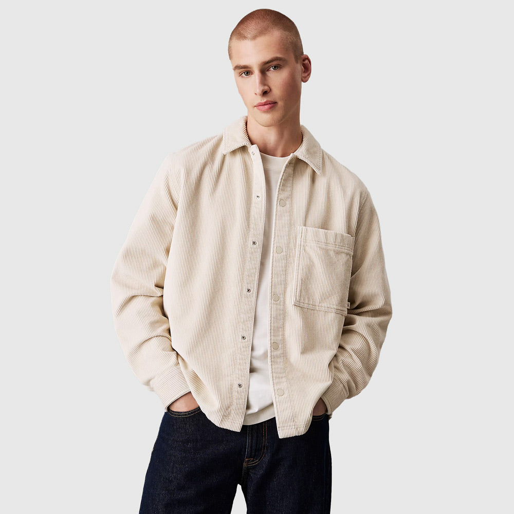 Calvin Klein Corduroy Overshirt - Beige |ThirdBaseUrban