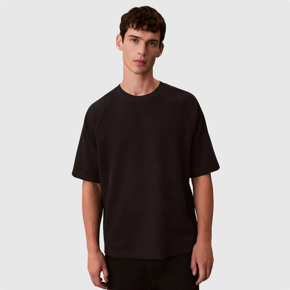Calvin Klein Cozy Flatback Rib T-Shirt - Black |ThirdBaseUrban
