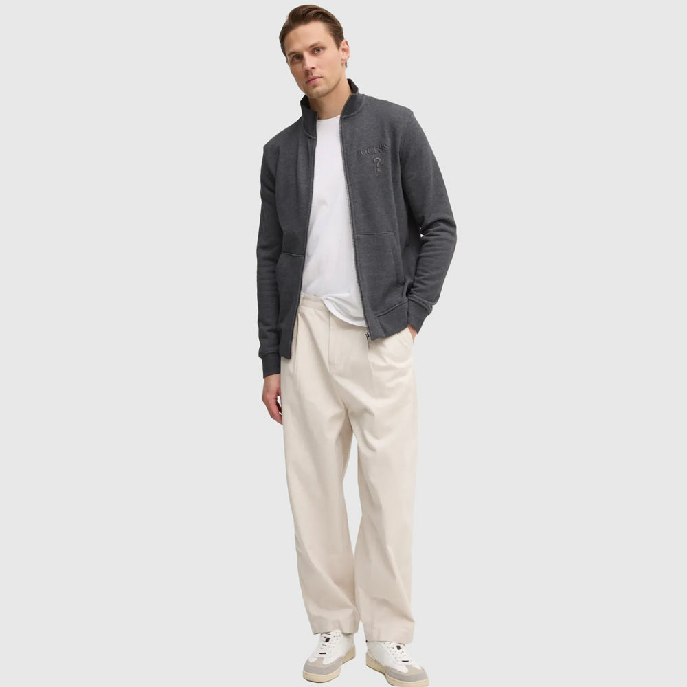 Cropped Pleat Pants - Light Grey