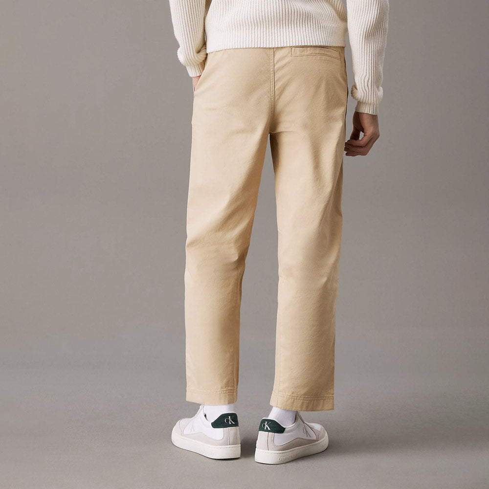 Cropped Woven Pants - Khaki