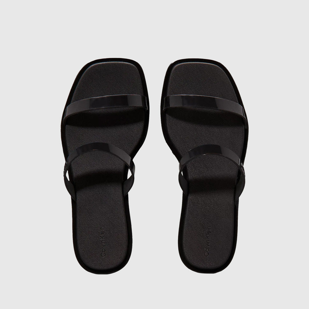 Calvin Klein Double Bar Jelly Slide - Black |ThirdBaseUrban