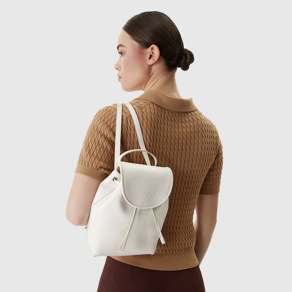 Emblem Aop Mini Backpack - White