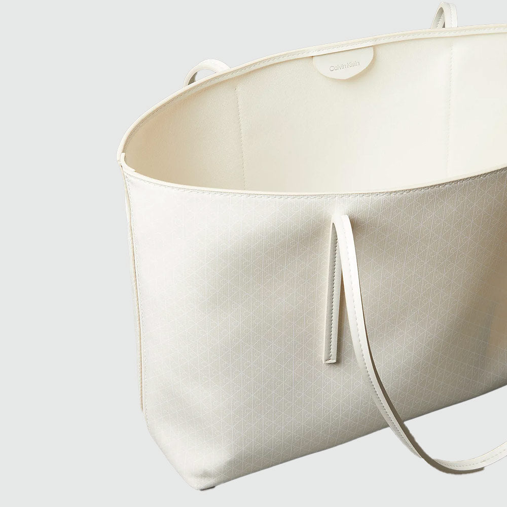 Coated Emblem Logo Tote Bag - White
