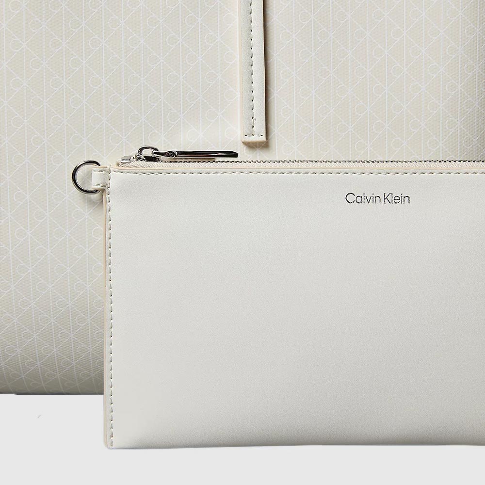 Coated Emblem Logo Tote Bag - White