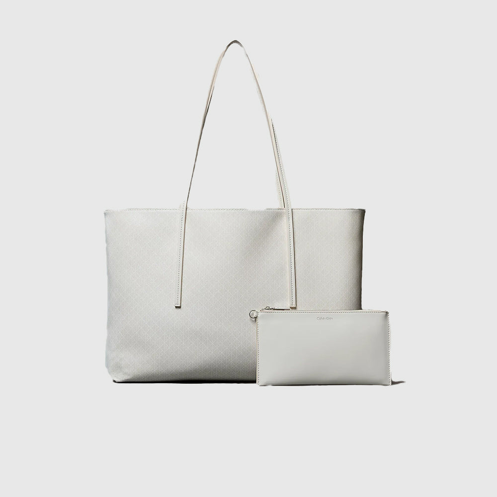 Coated Emblem Logo Tote Bag - White