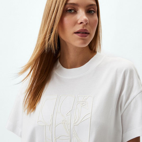 Embroidered Relaxed T-Shirt - White