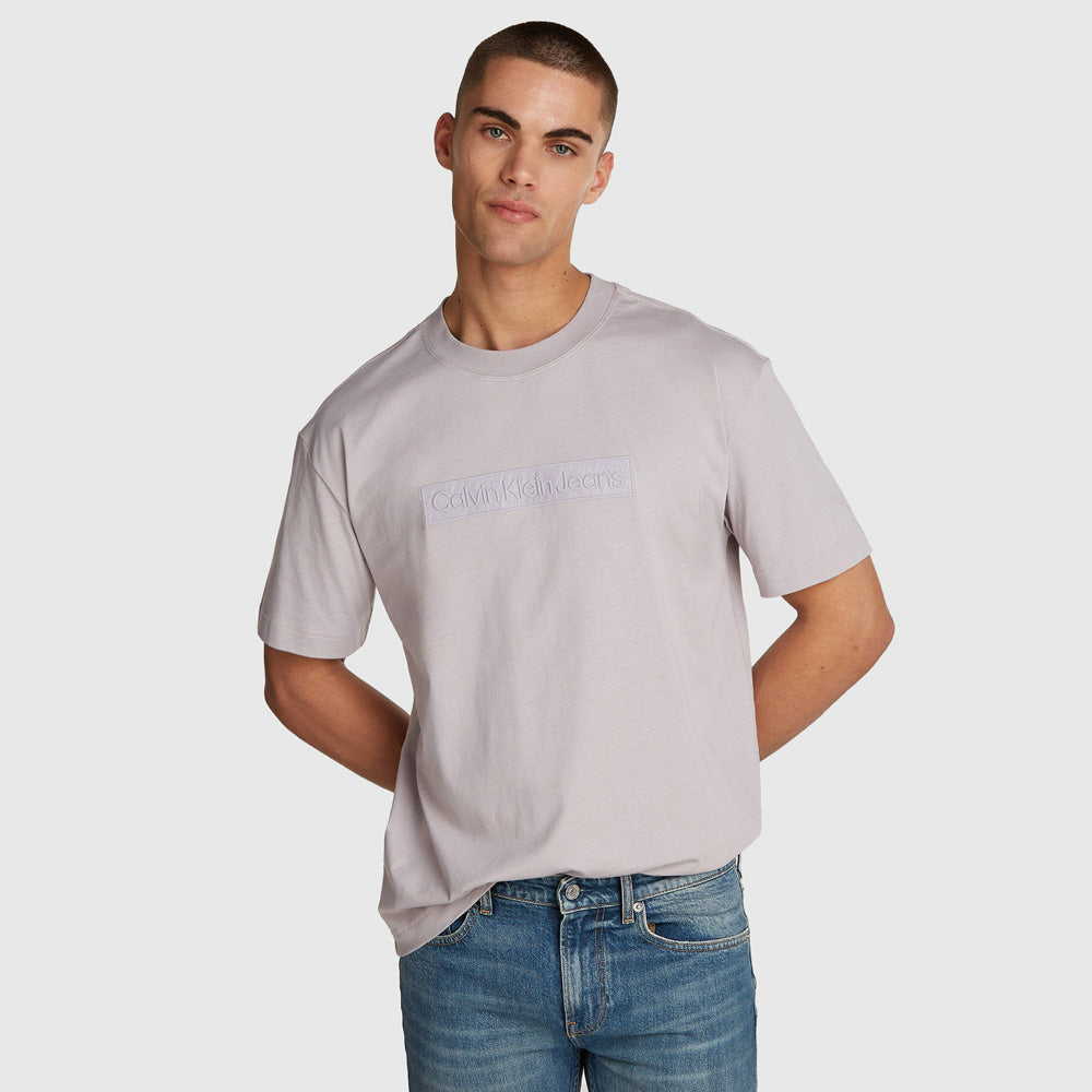 Calvin Klein Embroidered Box T-Shirt - Light Grey |ThirdBaseUrban