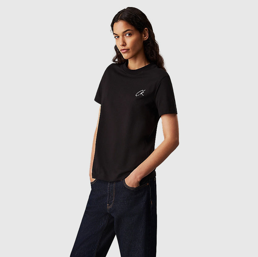 Calvin Klein Embroidered Ck Regular T-Shirt - Black |ThirdBaseUrban