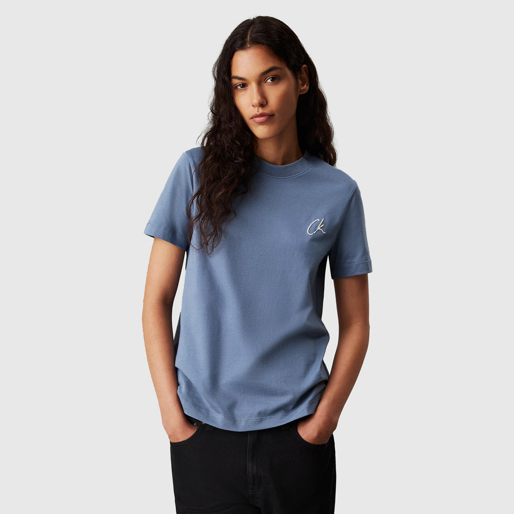 Calvin Klein Embroidered Ck Regular T-Shirt - Blue |ThirdBaseUrban