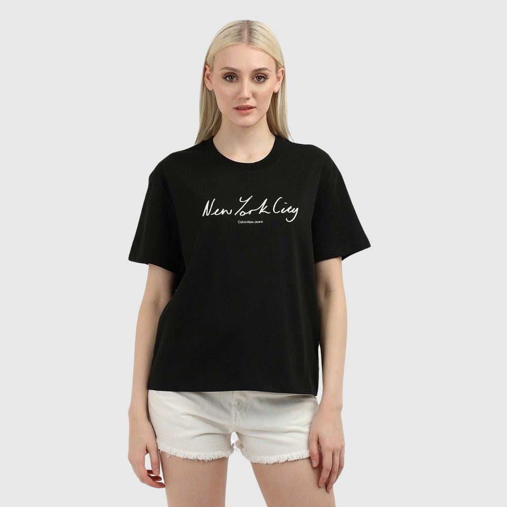 Calvin Klein Embroidered Nyc T-Shirt - Black |ThirdBaseUrban