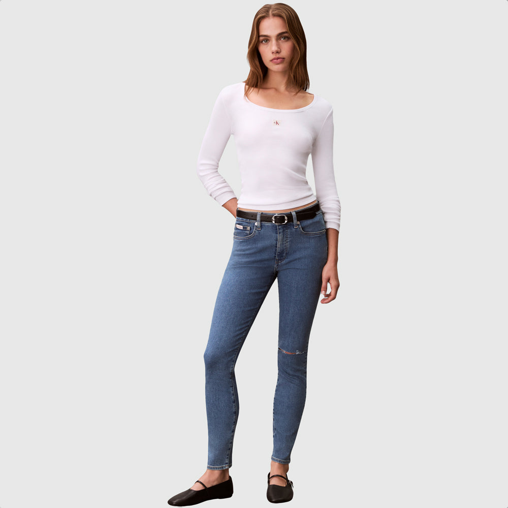 Calvin Klein Mid Rise Skinny Blue Jay - Denim Medium |ThirdBaseUrban