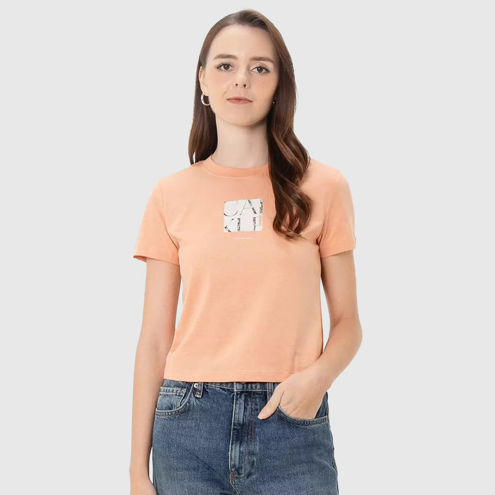Calvin Klein Graphic Baby T - Shirt - Coral |ThirdBaseUrban