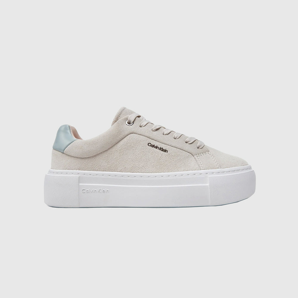 Calvin Klein Suede Flatform Sneaker - Ecru |ThirdBaseUrban