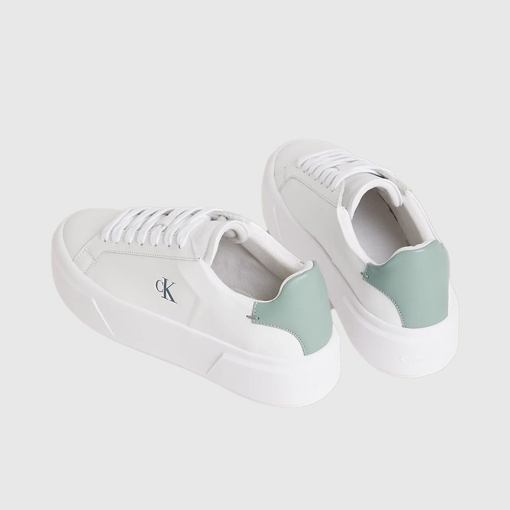 Leather Logo Platform Sneaker - White Multi