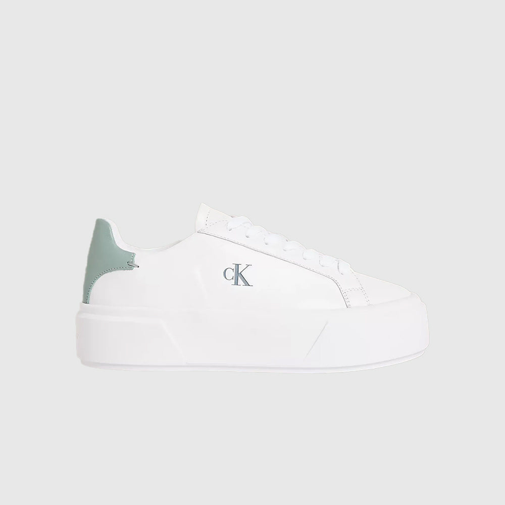 Leather Logo Platform Sneaker - White Multi