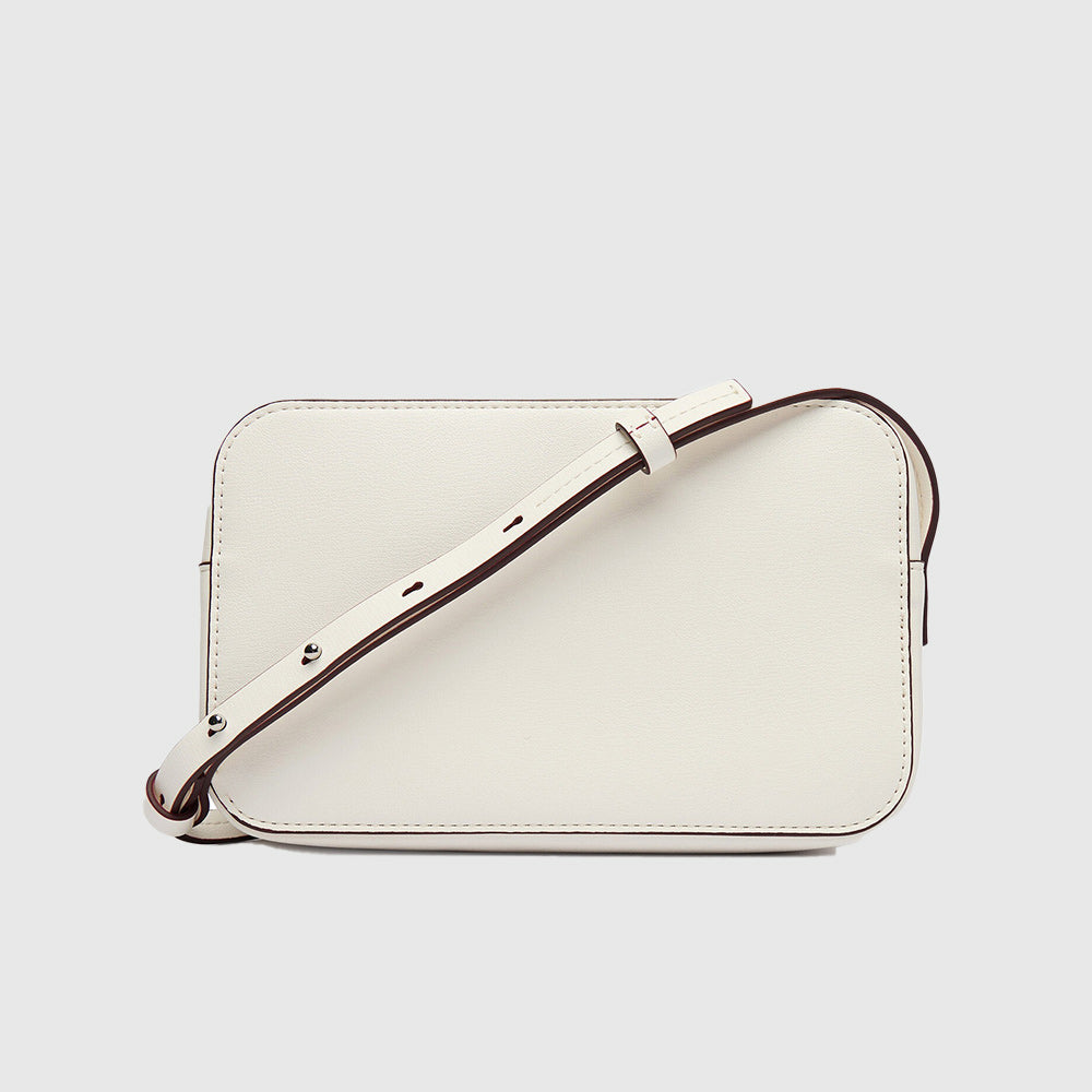 Foil Logo Elongated Camera Bag - White