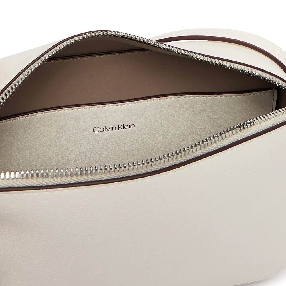 Foil Logo Elongated Camera Bag - White