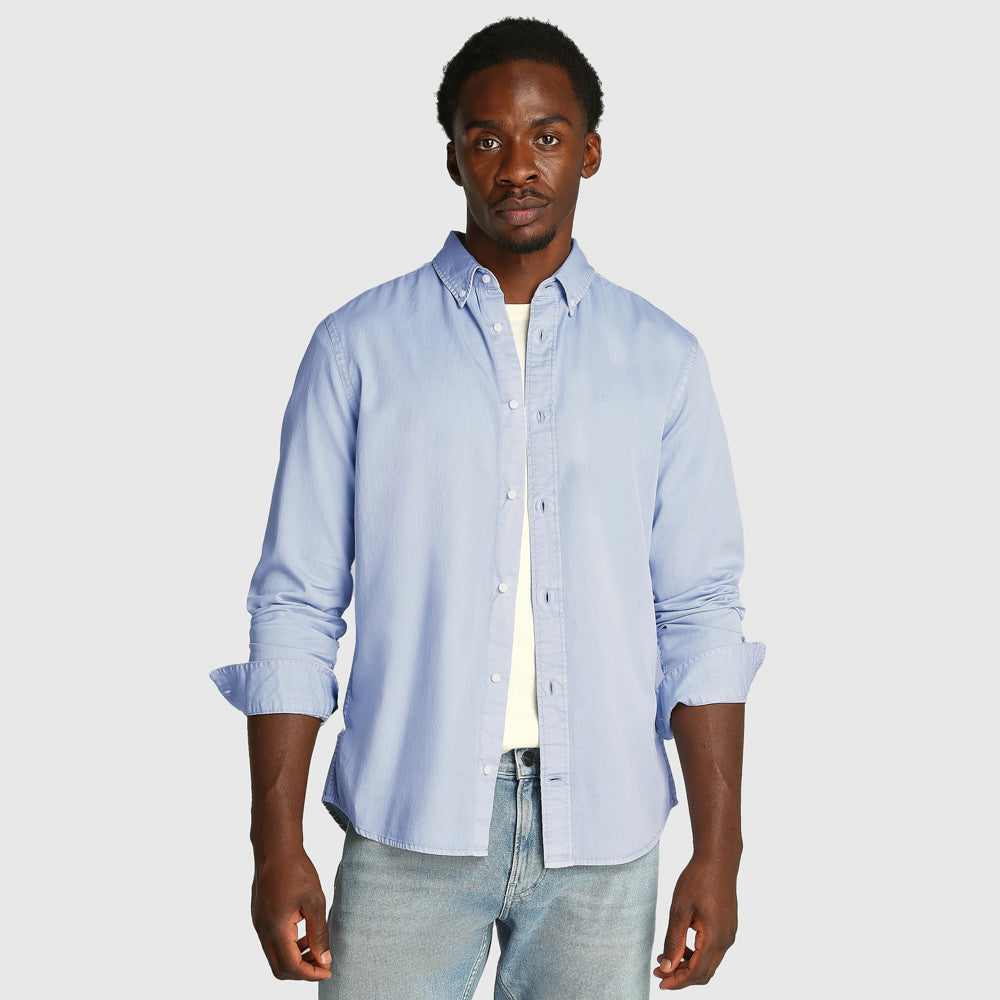 Calvin Klein Garment Dyed Shirt - Blue |ThirdBaseUrban