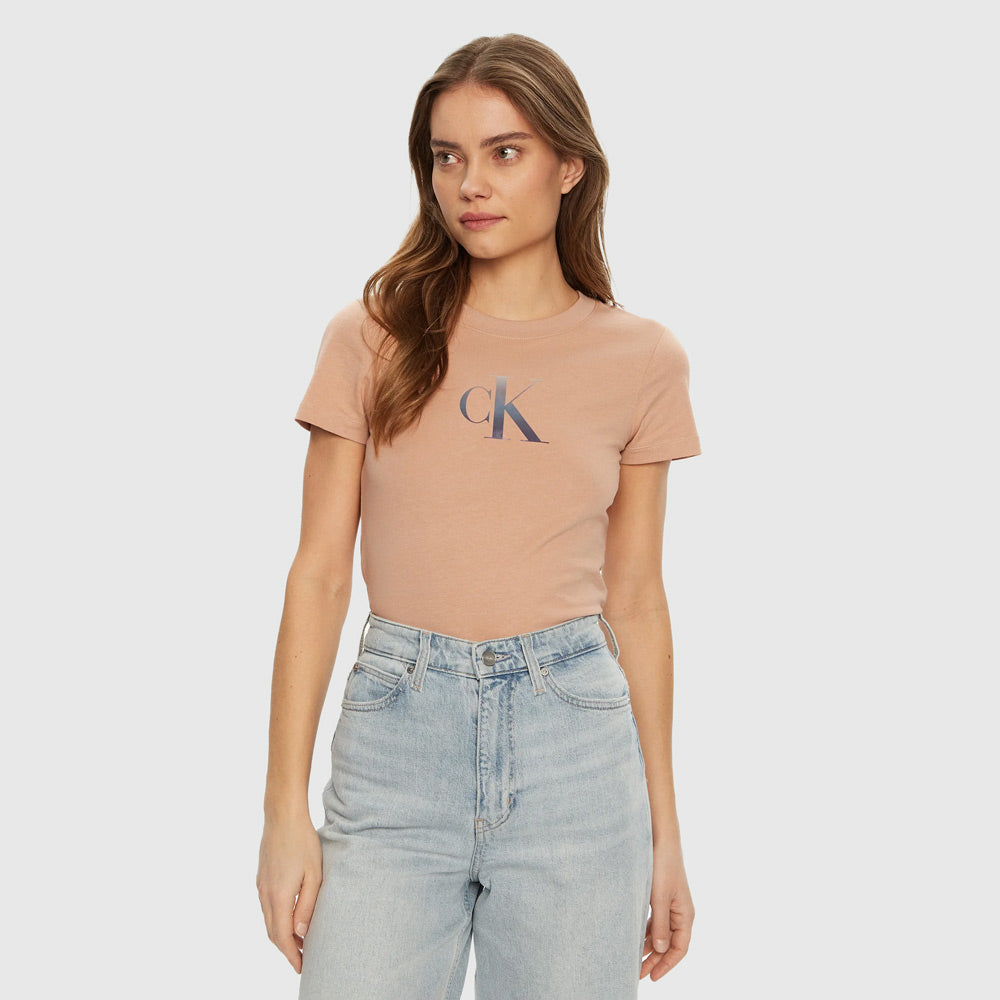 Calvin Klein Gradient Ck Slim T-Shirt - Blush |ThirdBaseUrban