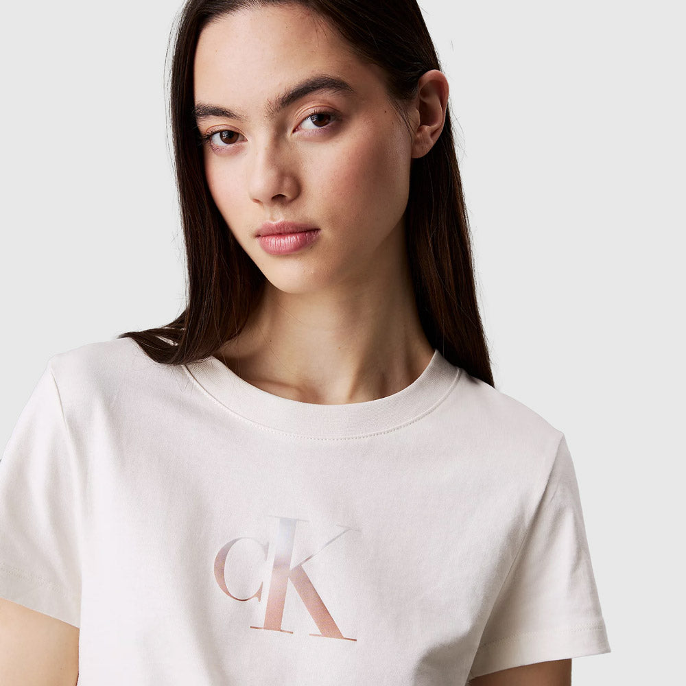 Calvin Klein Gradient Ck Slim T-Shirt - Ivory