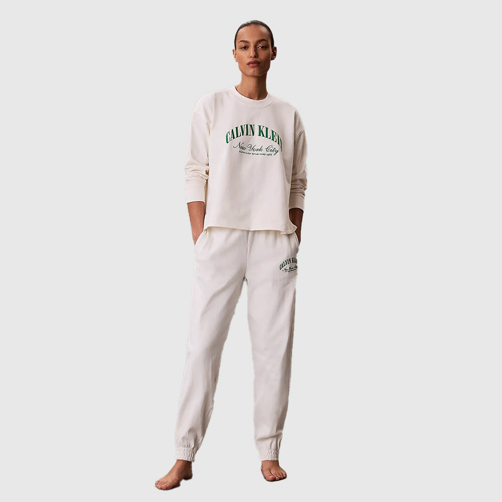 Cotton Heritage Logo Pyjama Top - Off White