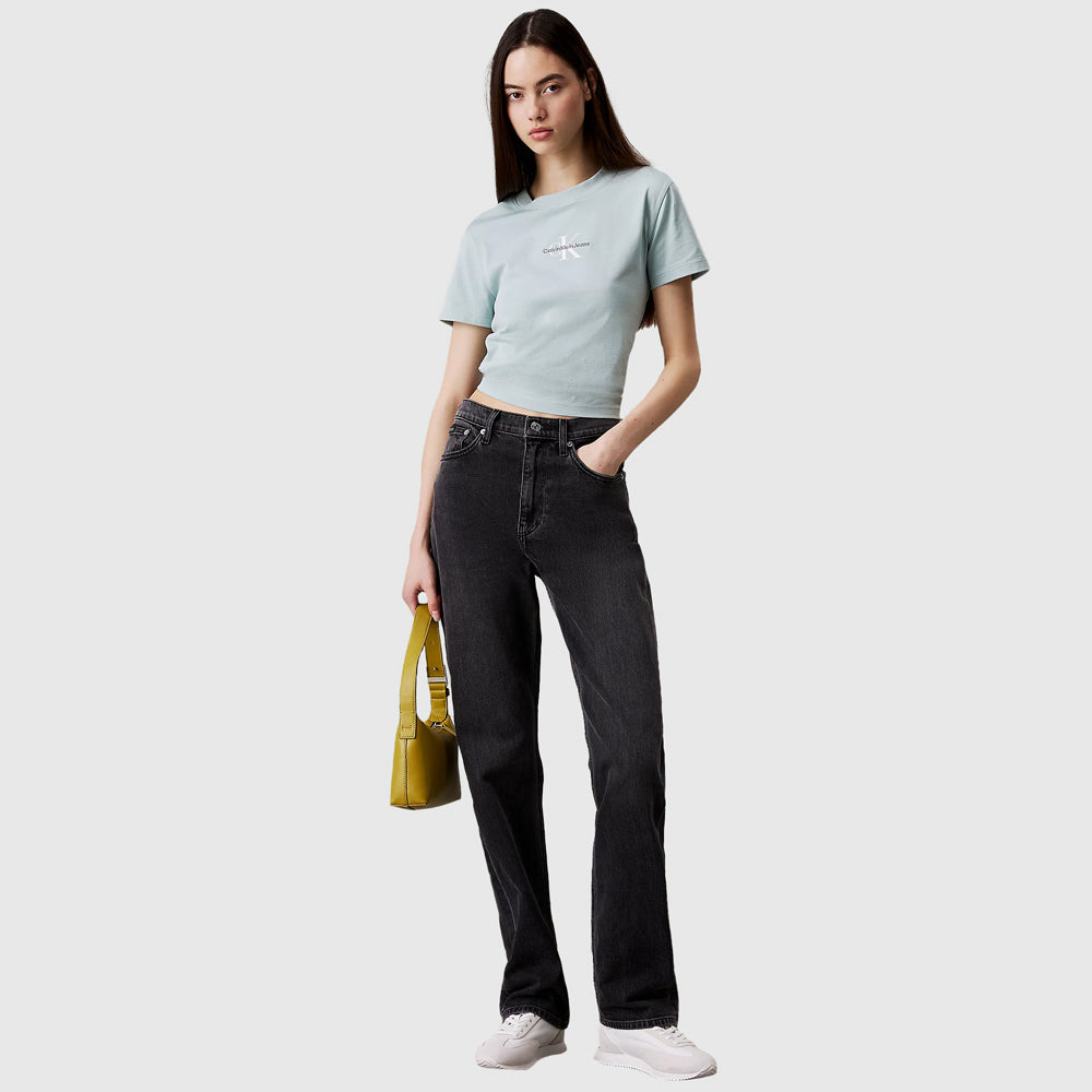 High Rise Straight Jeans - Denim Black