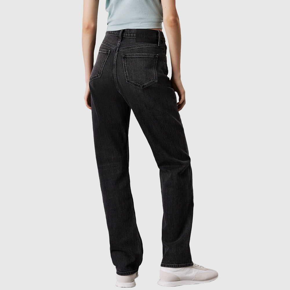 High Rise Straight Jeans - Denim Black