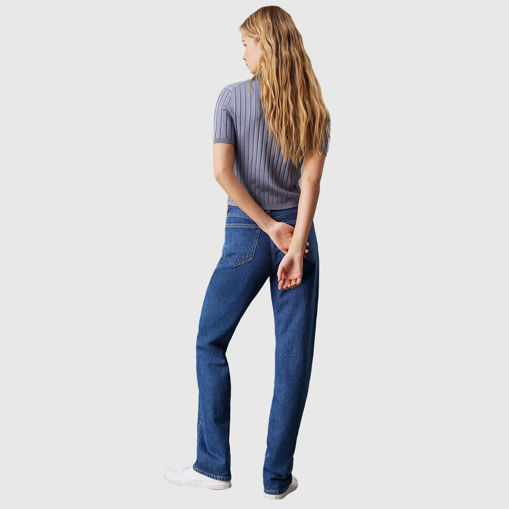 High Rise Straight Jeans - Denim Medium