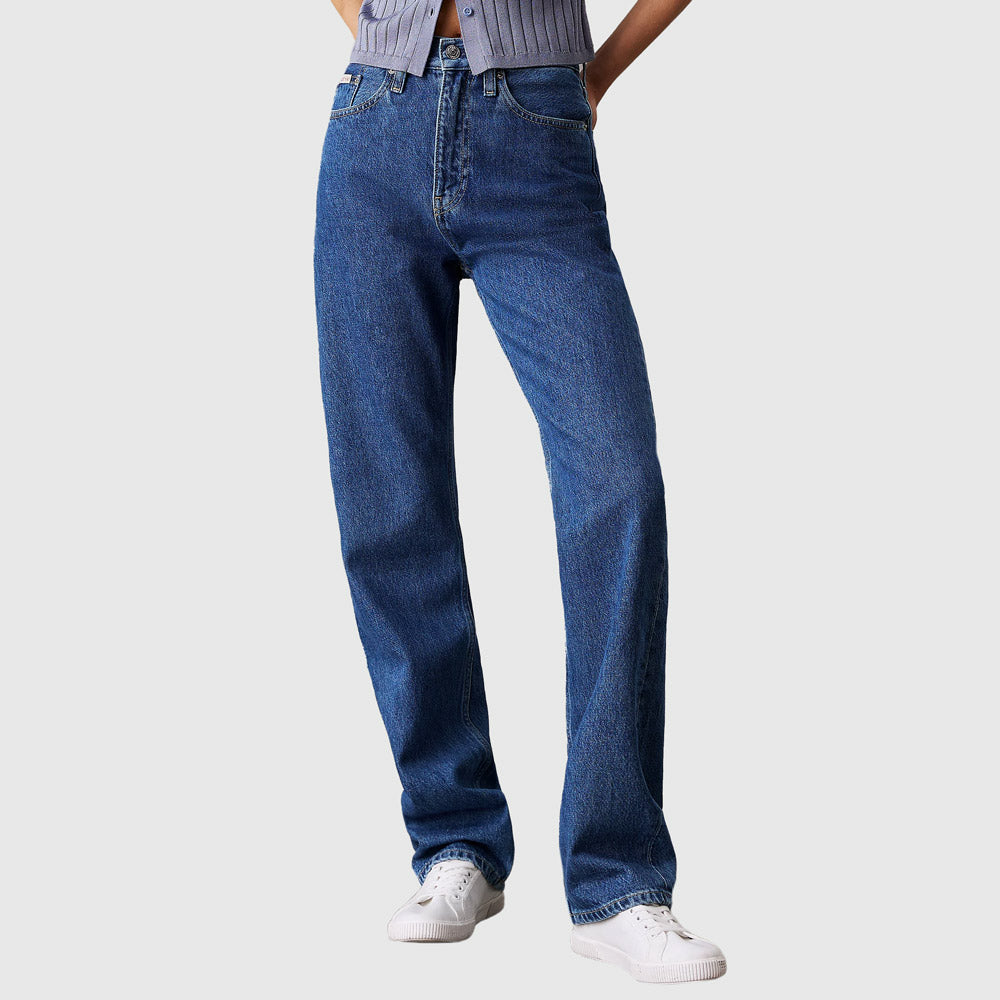 Calvin Klein High Rise Straight Jeans - Denim Medium |ThirdBaseUrban