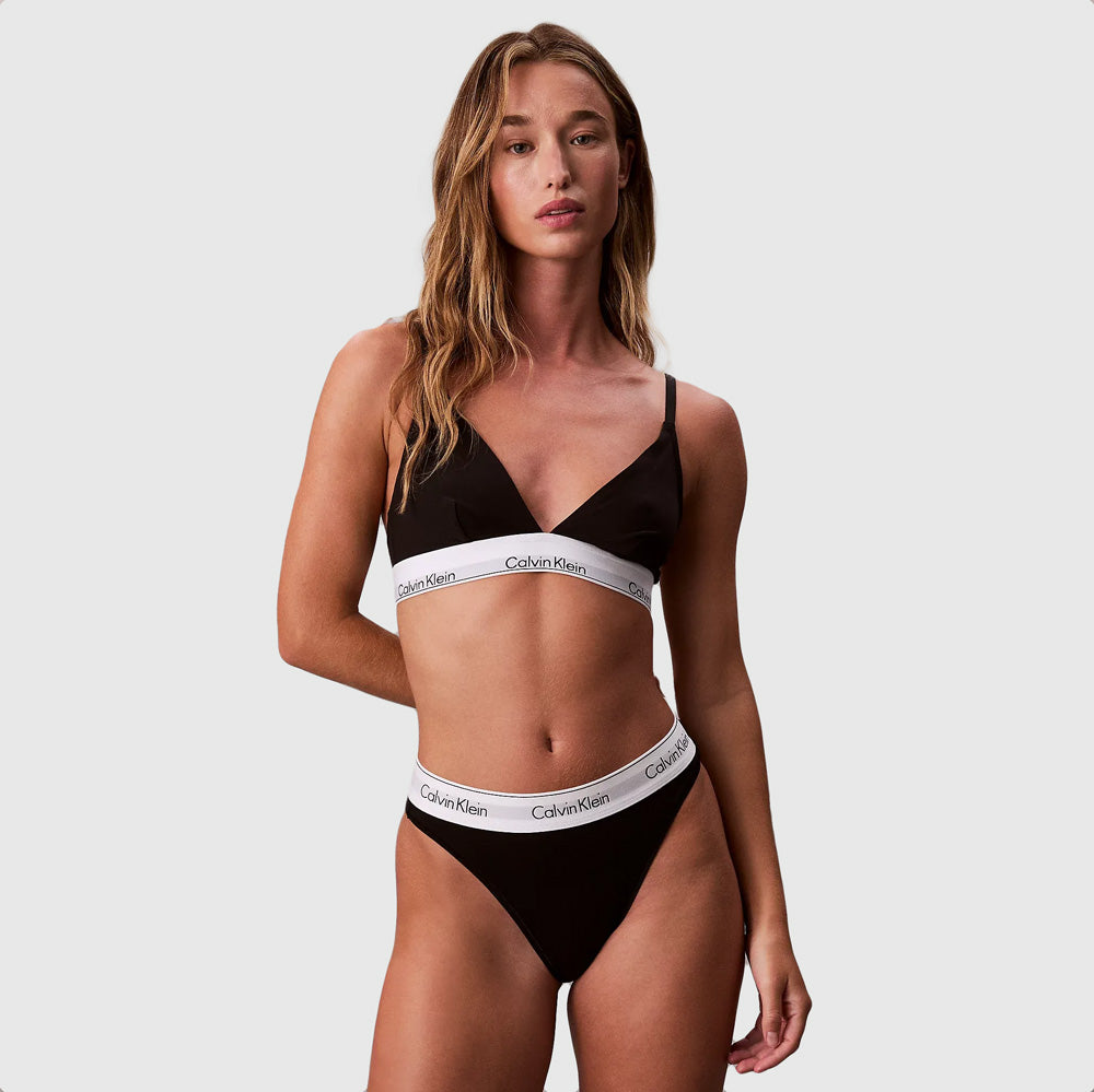 Calvin Klein High Leg Bikini  Bottom - Black |ThirdBaseUrban