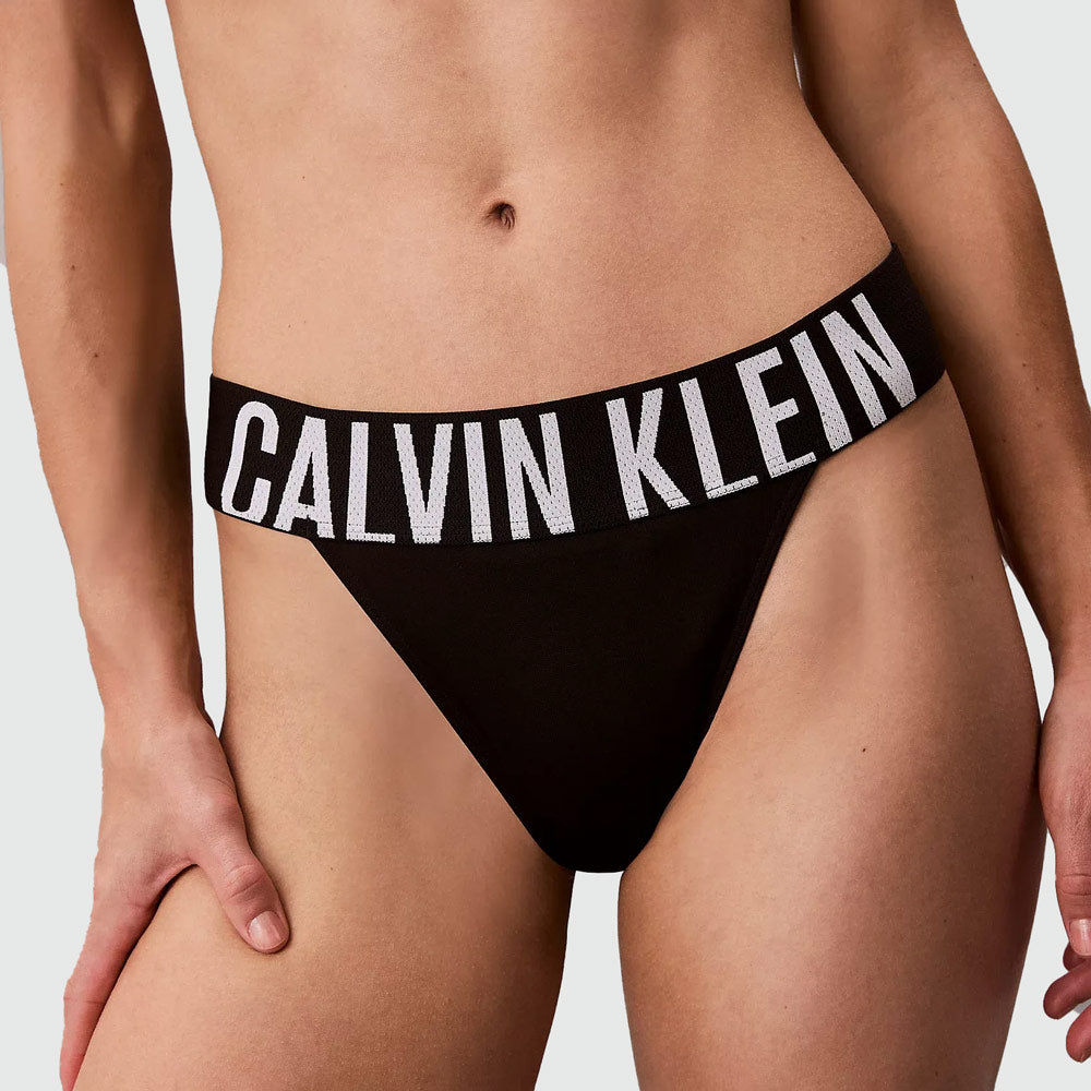 High Leg Thong - Black