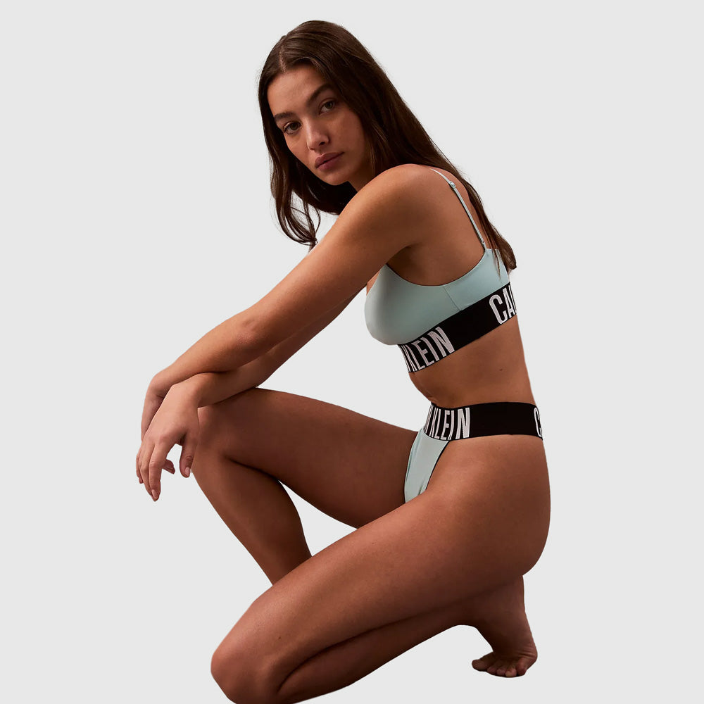 High Leg Thong - Light Blue