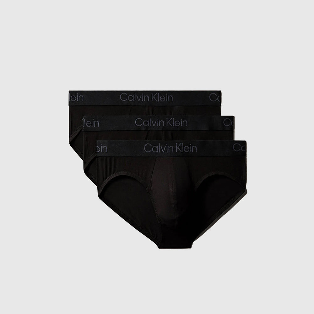 Calvin Klein 3 Pack Hip Brief - Black |ThirdBaseUrban