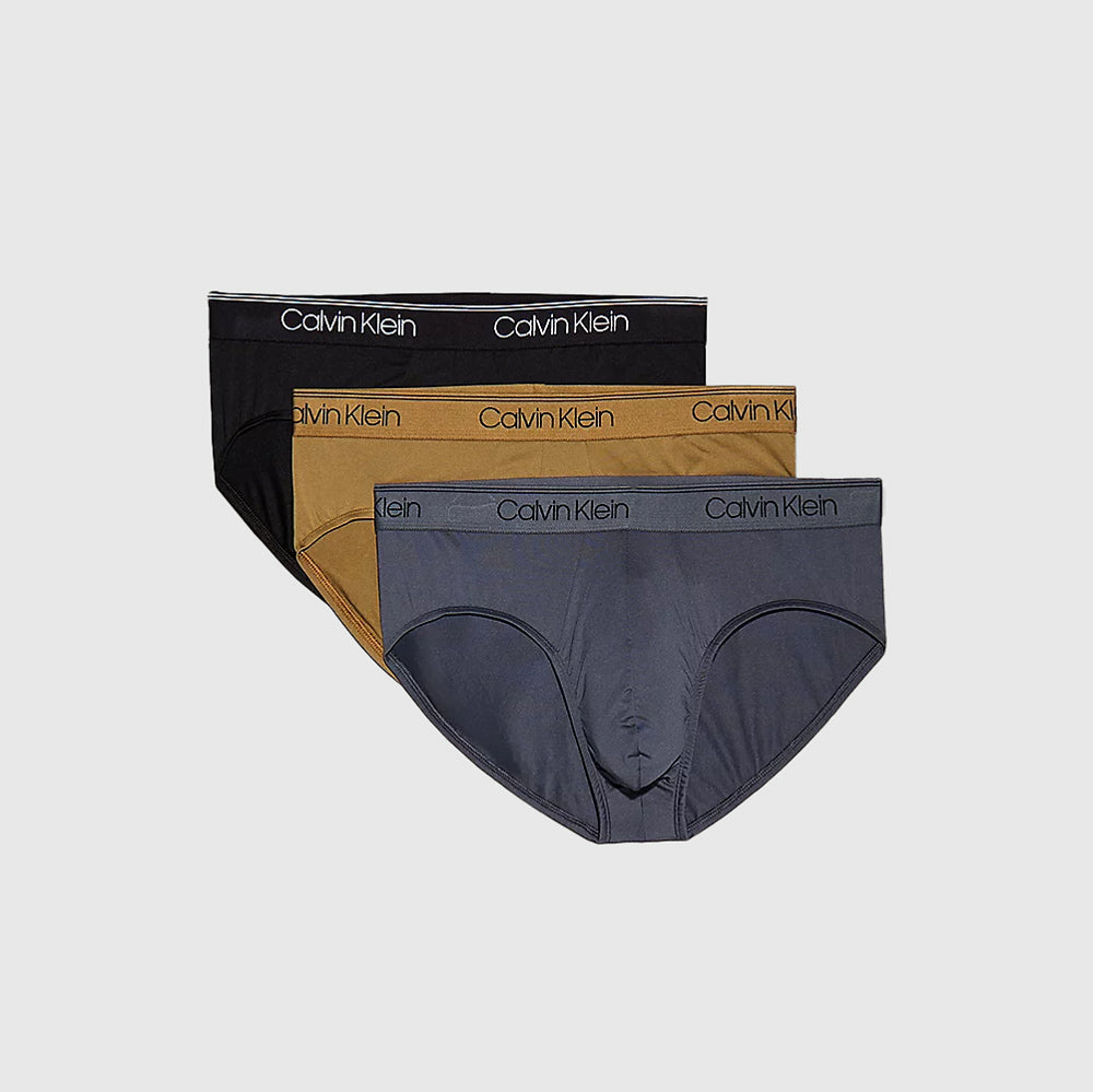 Calvin Klein 3 Pack Hip Briefs - Black Multi |ThirdBaseUrban