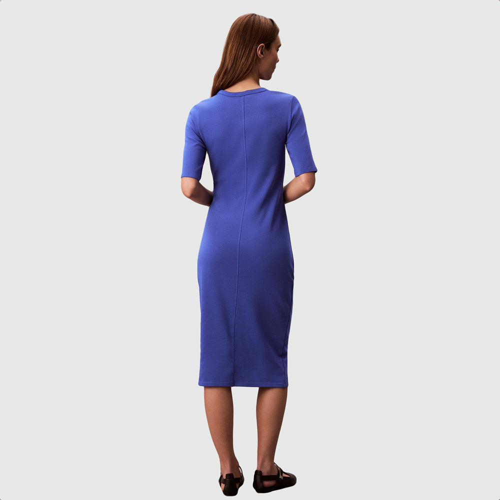 Contour Rib Midi Dress - Blue