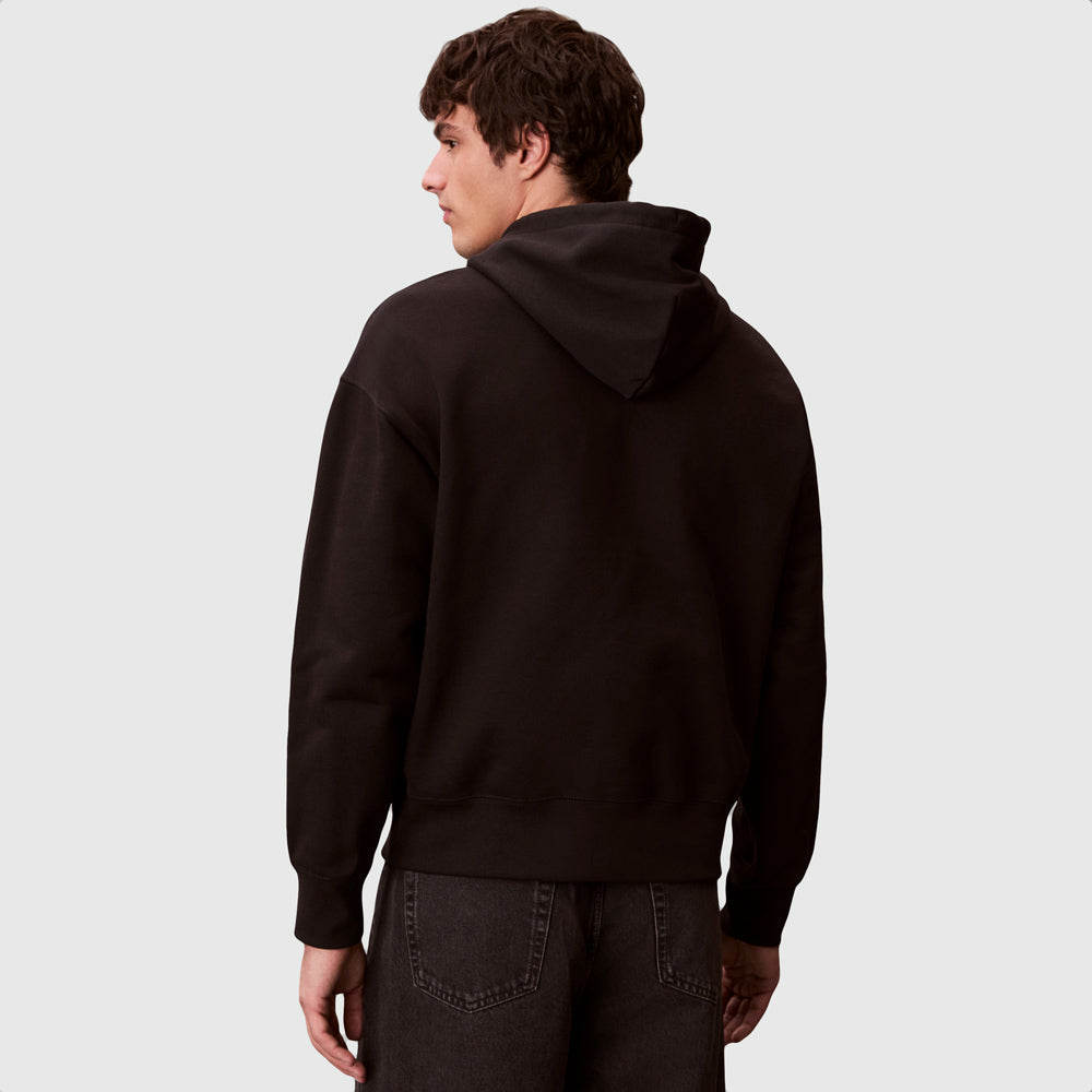 Terry Ck Emblem Hoodie - Black