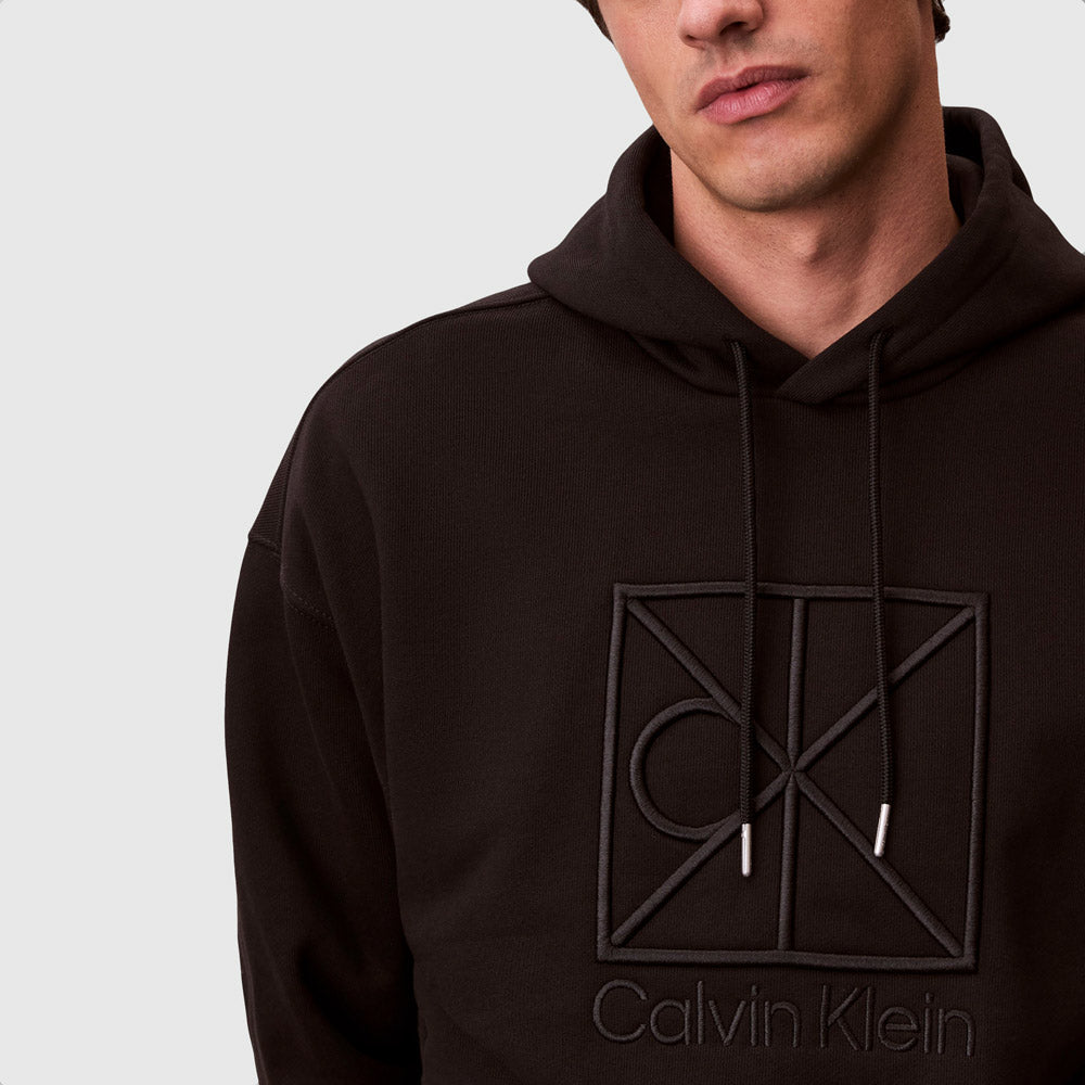 Terry Ck Emblem Hoodie - Black