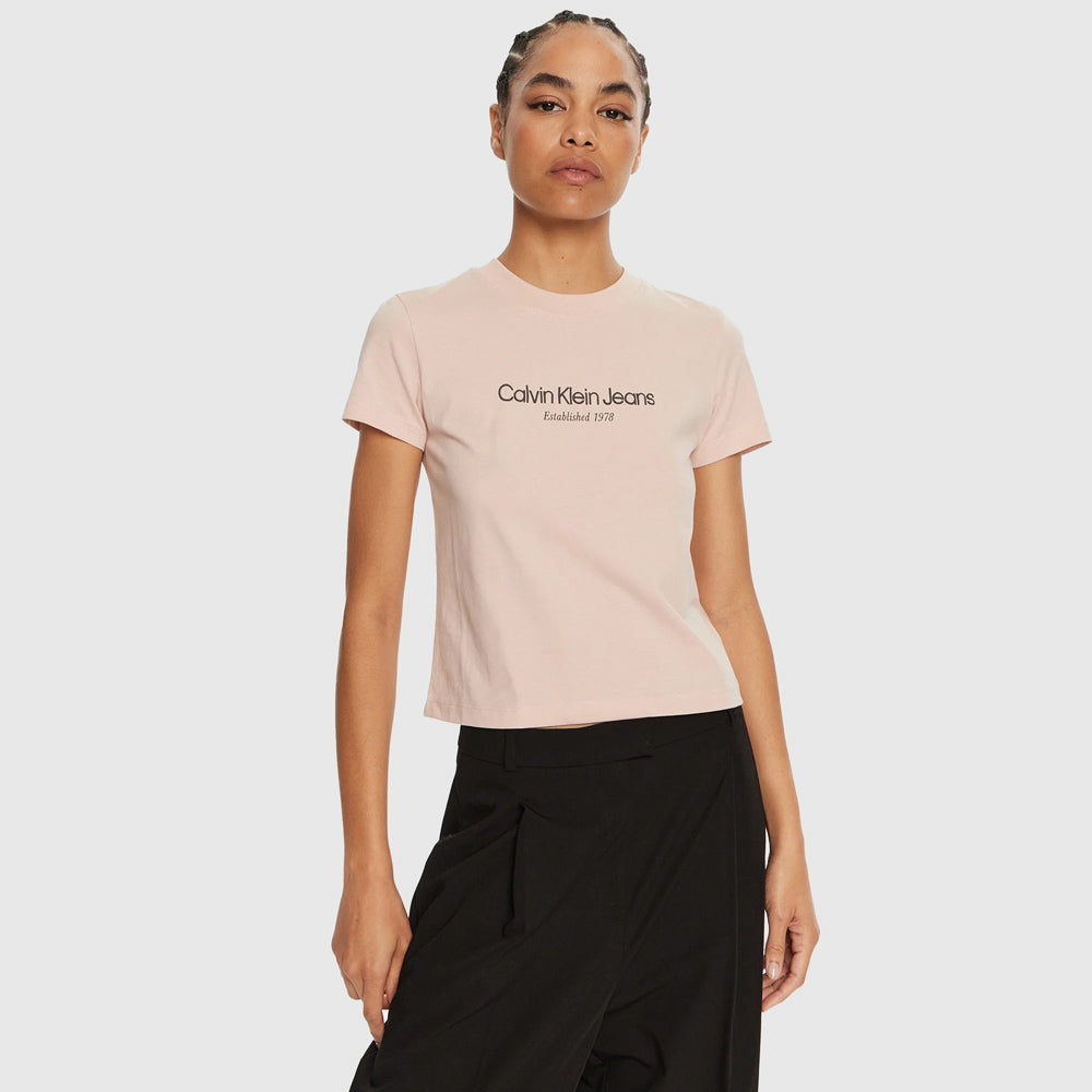 Calvin Klein Institutional Graphic Baby T-Shirt - Peach |ThirdBaseUrban