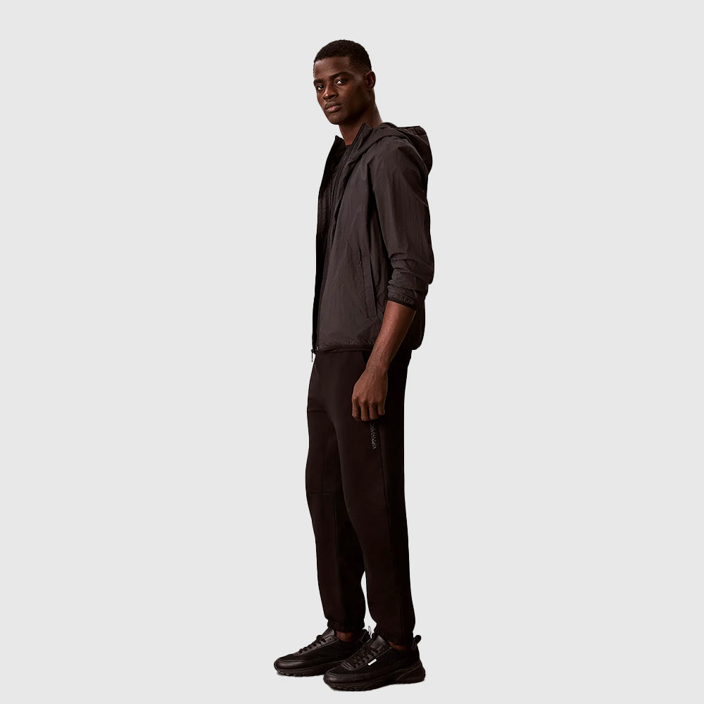 Cotton Blend French Terry Joggers - Black