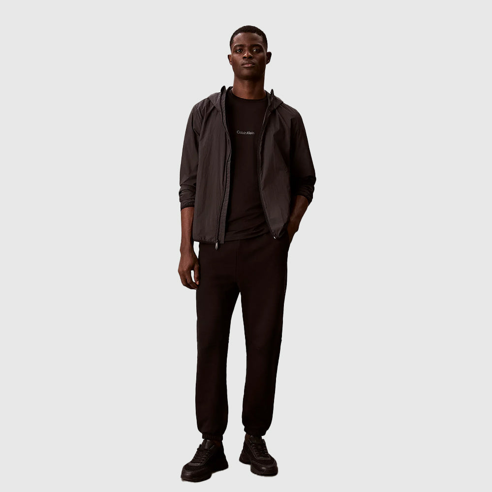Cotton Blend French Terry Joggers - Black