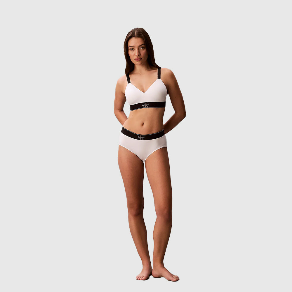 Monogram Microfibre Lightly Lined Bralette - White
