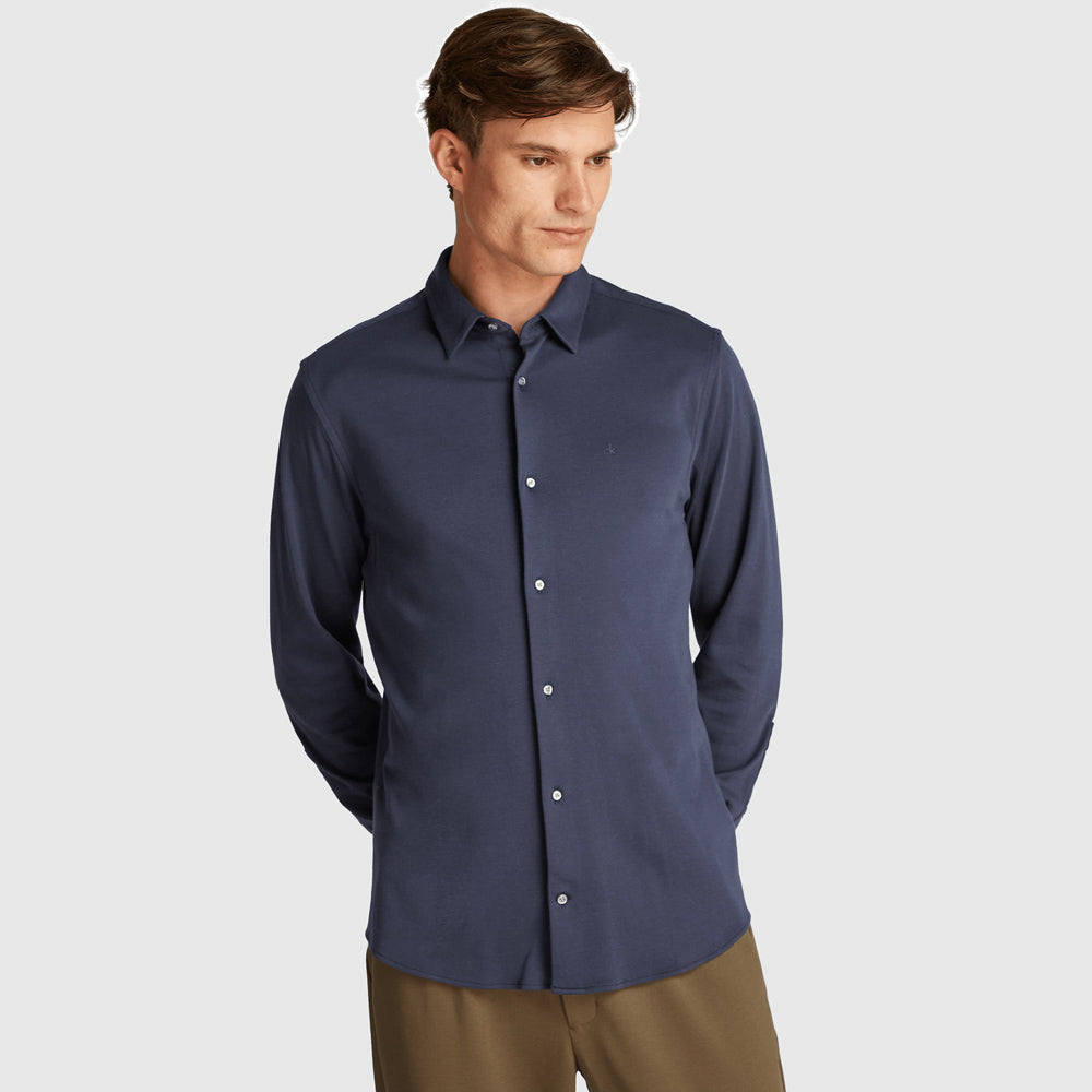 Calvin Klein Liquid Touch Jersey Shirt - Navy |ThirdBaseUrban