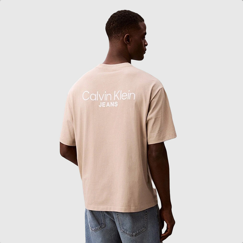 Logo Back Print T-Shirt - Beige