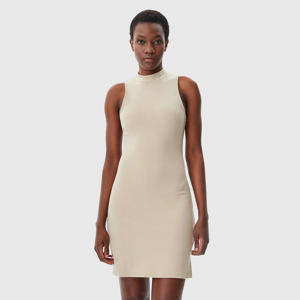 Calvin Klein Logo Milano Dress - Brown |ThirdBaseUrban