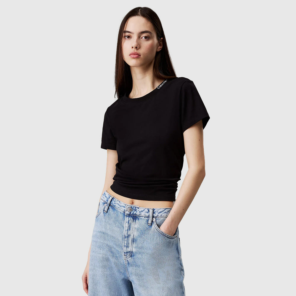 Calvin Klein Logo Neckline T-Shirt - Black |ThirdBaseUrban