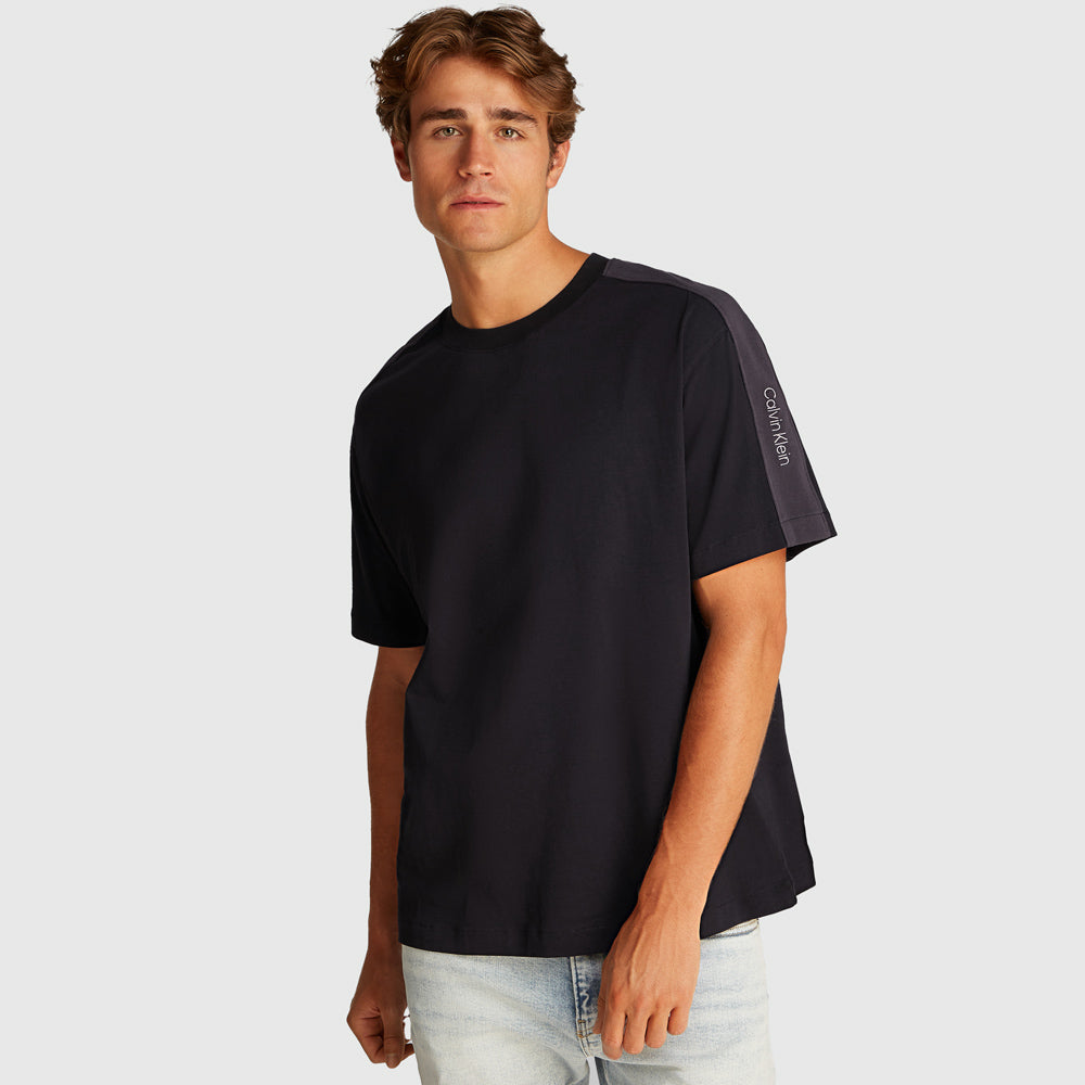 Calvin Klein Logo Tape T-Shirt - Black |ThirdBaseUrban