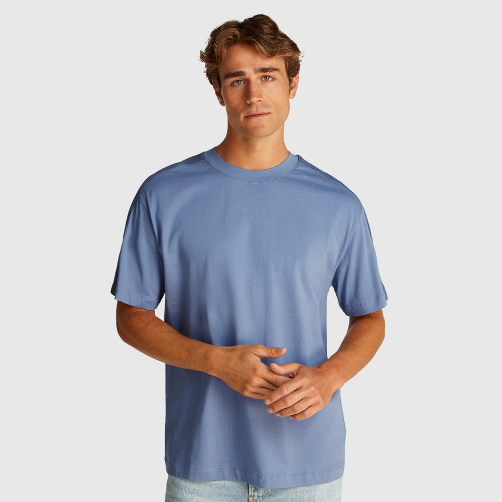 Calvin Klein Logo Tape T-Shirt - Blue |ThirdBaseUrban